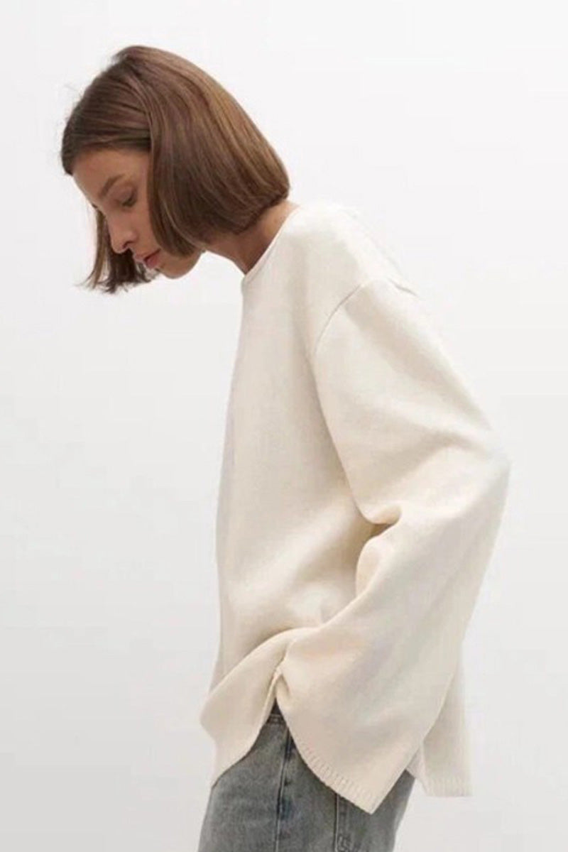 Hidden Open-Back Lazy Knit Sweater
