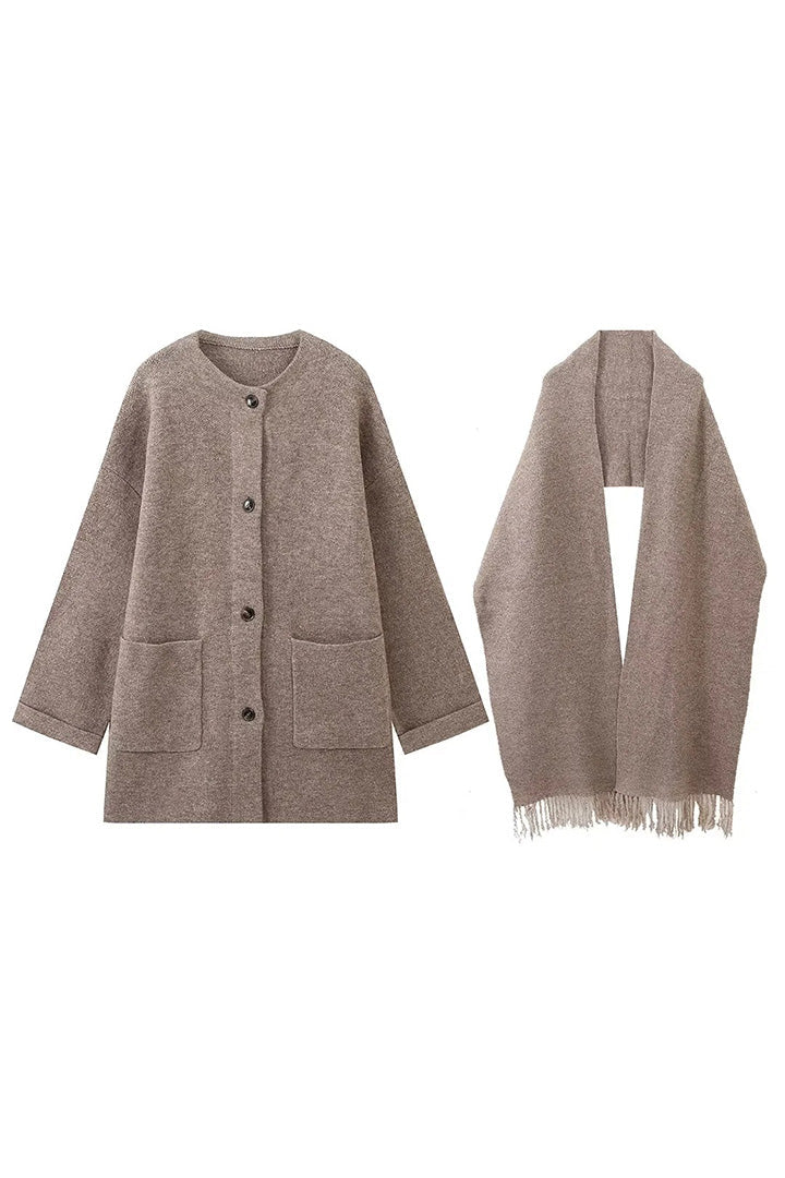Coordinated Scarf And Coat Set