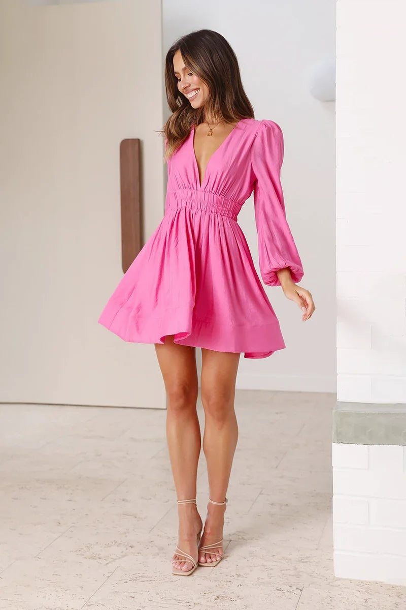 Charlotte Mini-Length Dress - Pink
