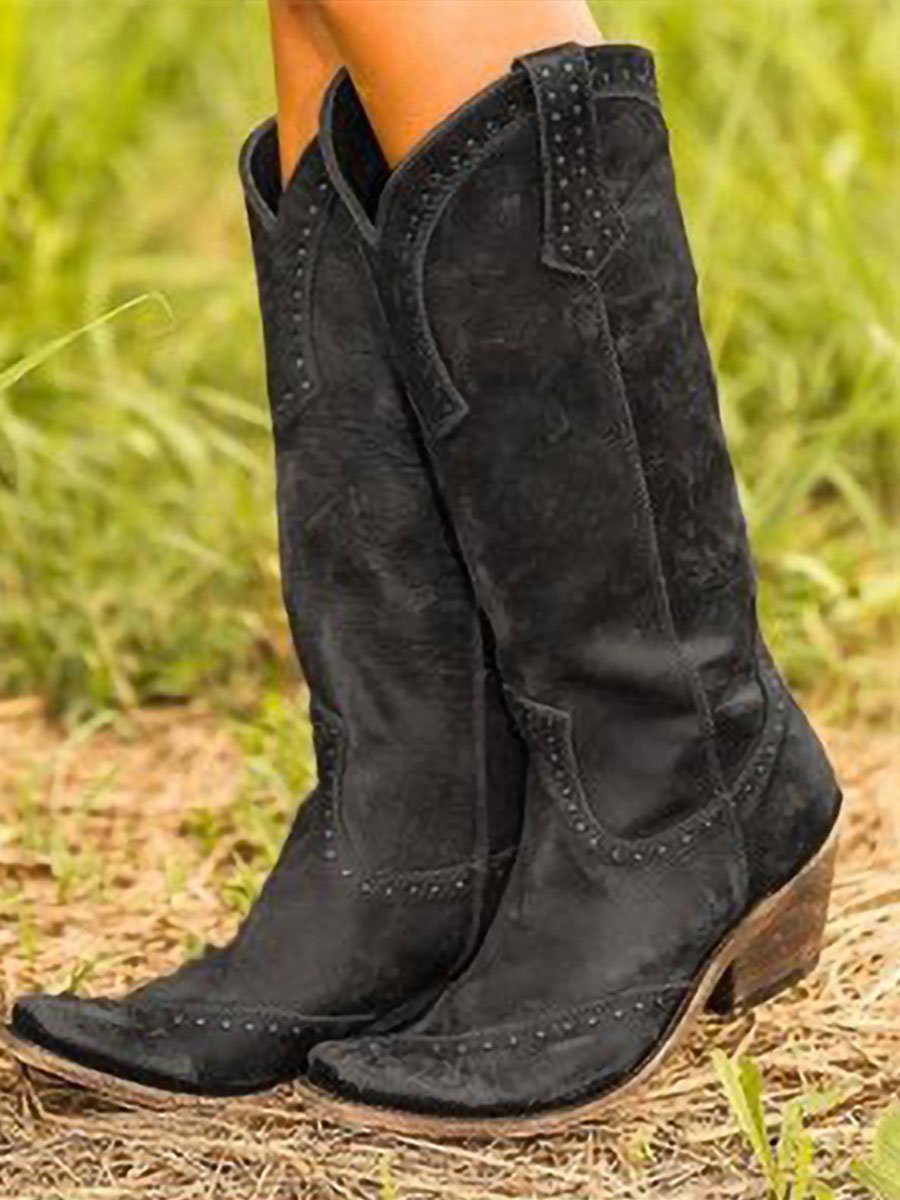 Retro Studded Cowgirl Boots