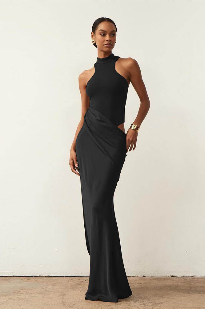 Panelled Cut-Out Fitted Dress