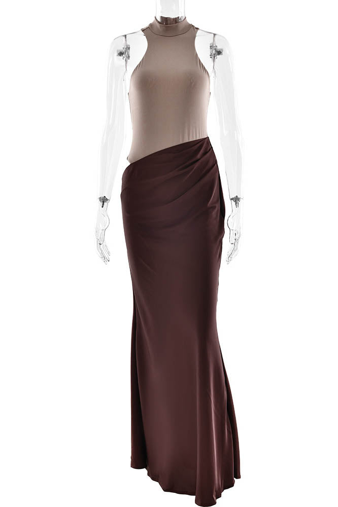 Panelled Cut-Out Fitted Dress