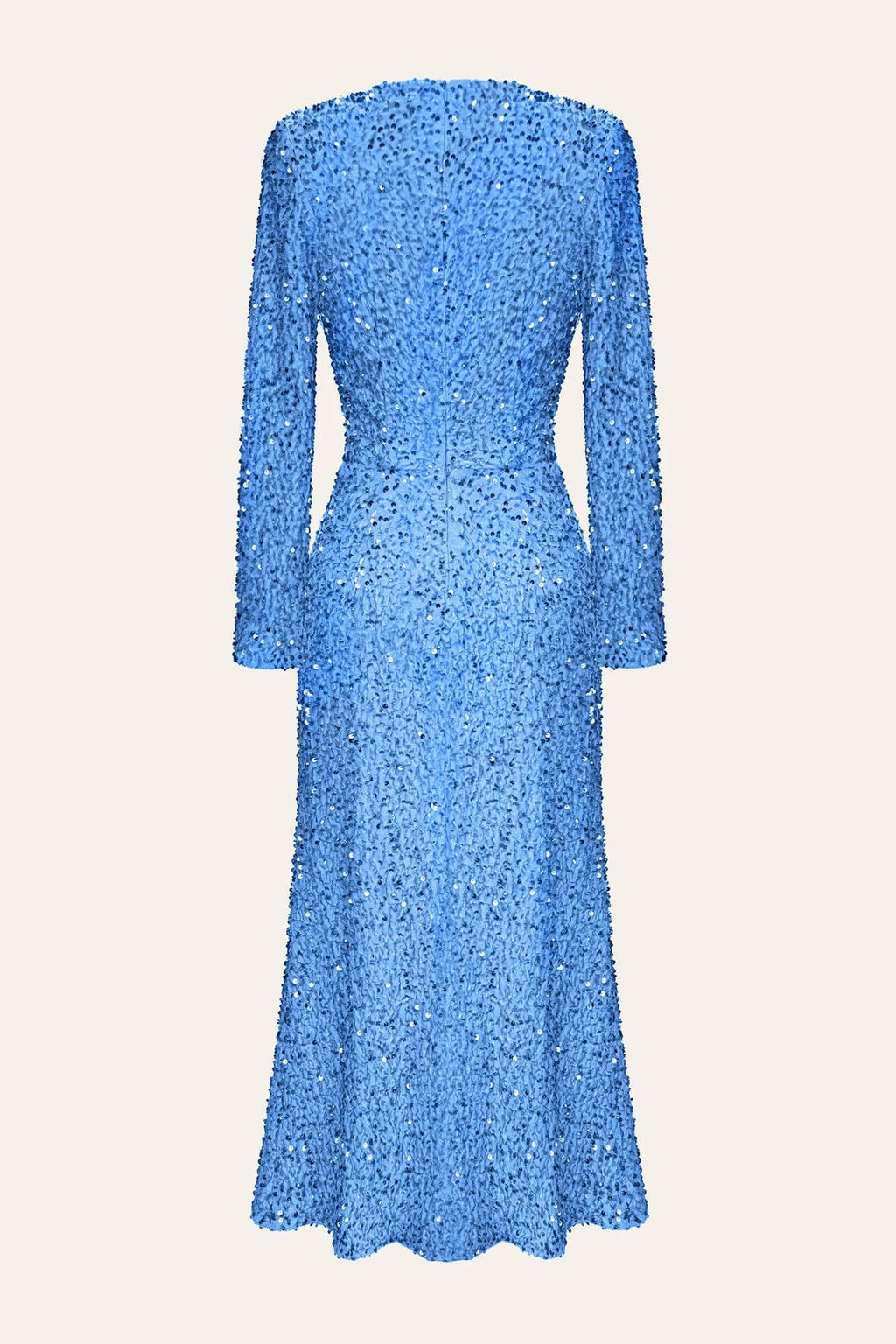Long Sleeve Sequined Midi Maxi-Length Dress