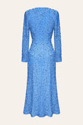 Long Sleeve Sequined Midi Maxi-Length Dress