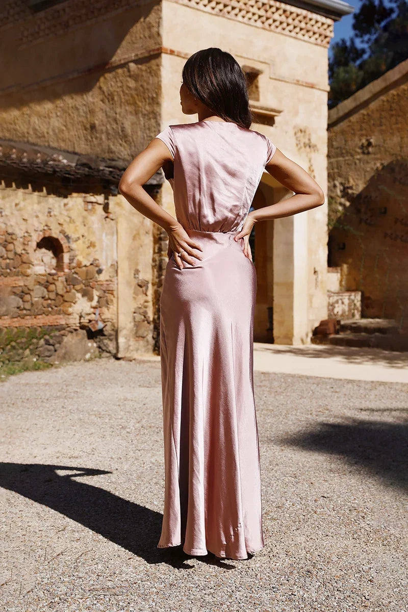 Selma Maxi-Length Dress - Dusty Pink