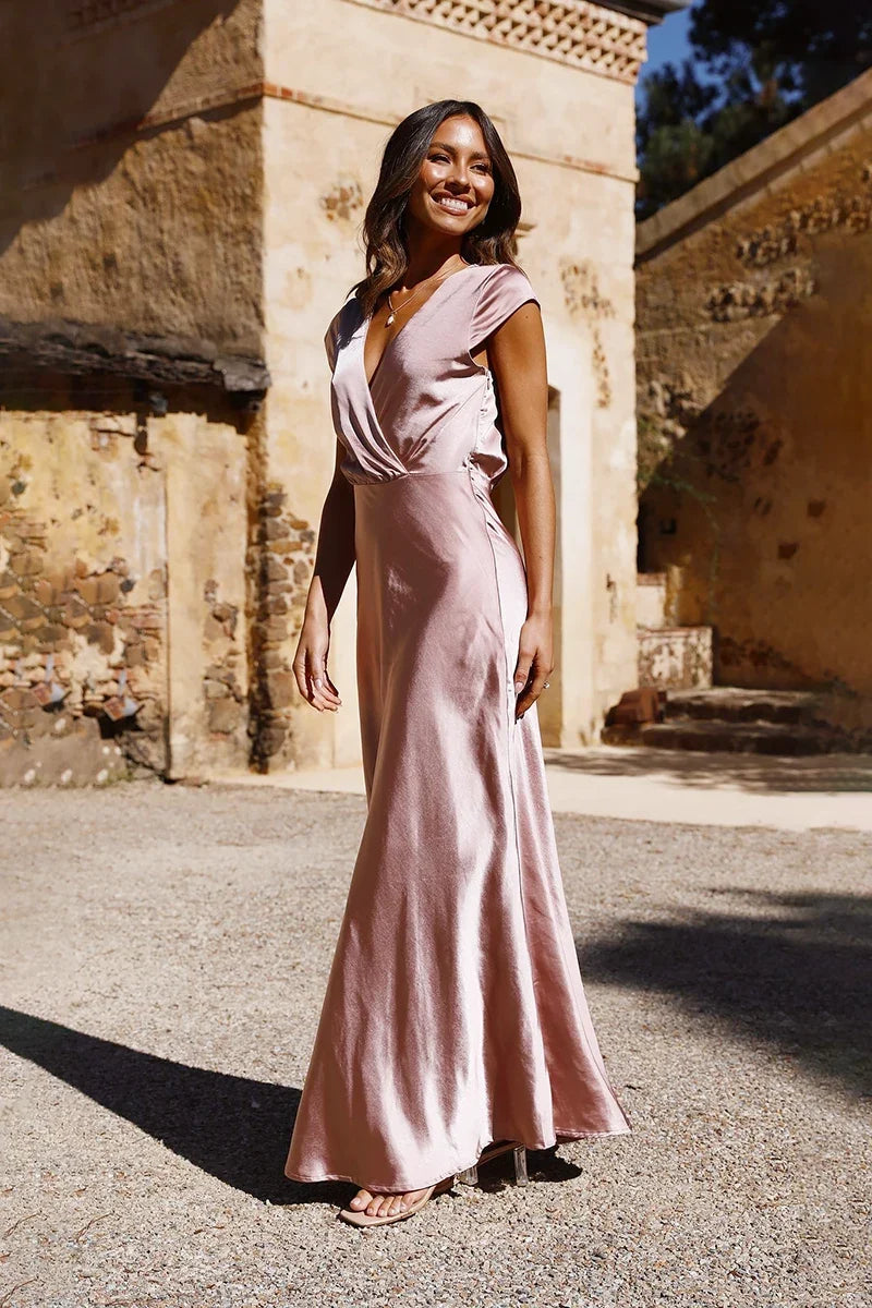 Selma Maxi-Length Dress - Dusty Pink