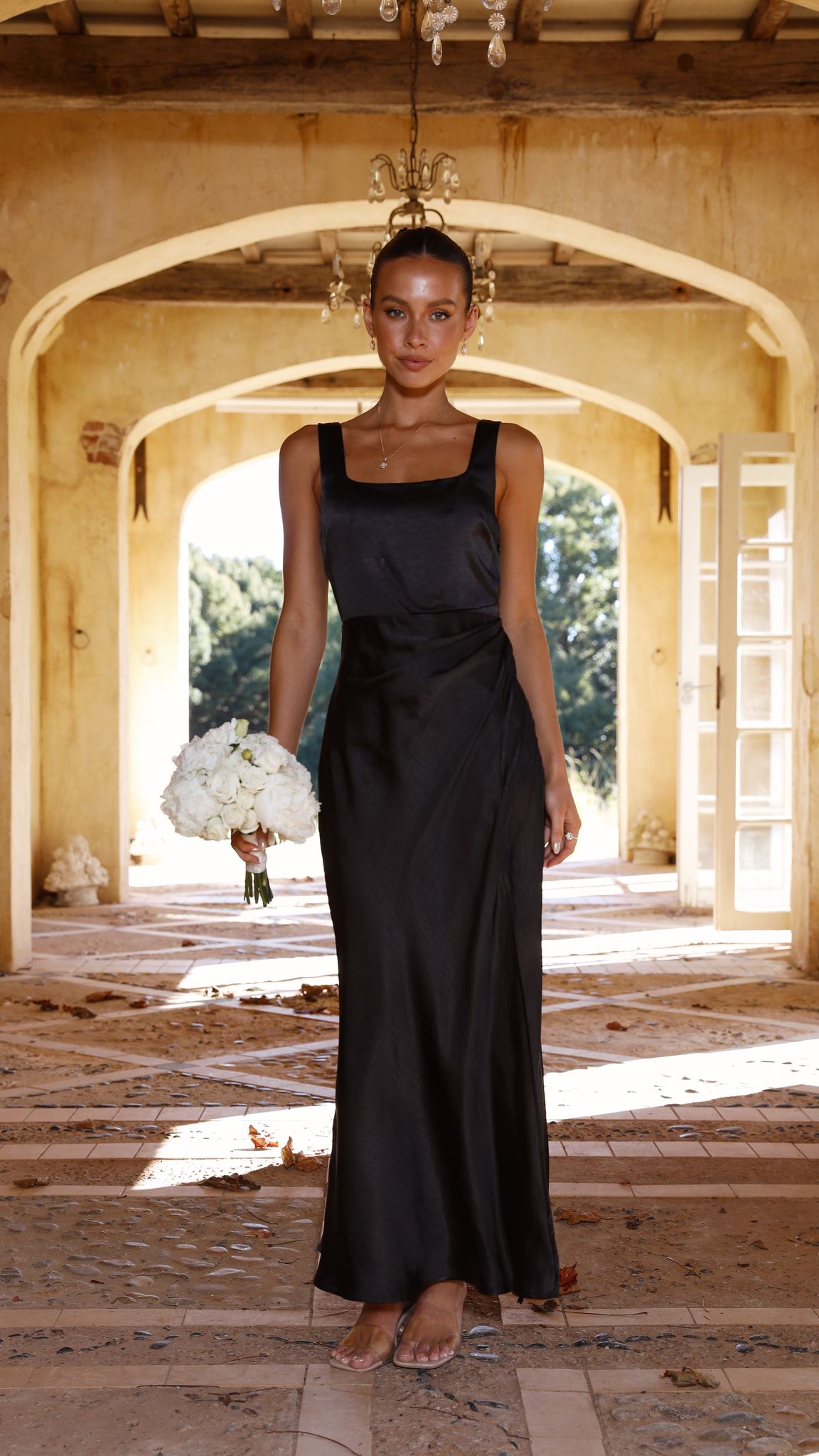 Alaria Maxi-Length Dress - Black