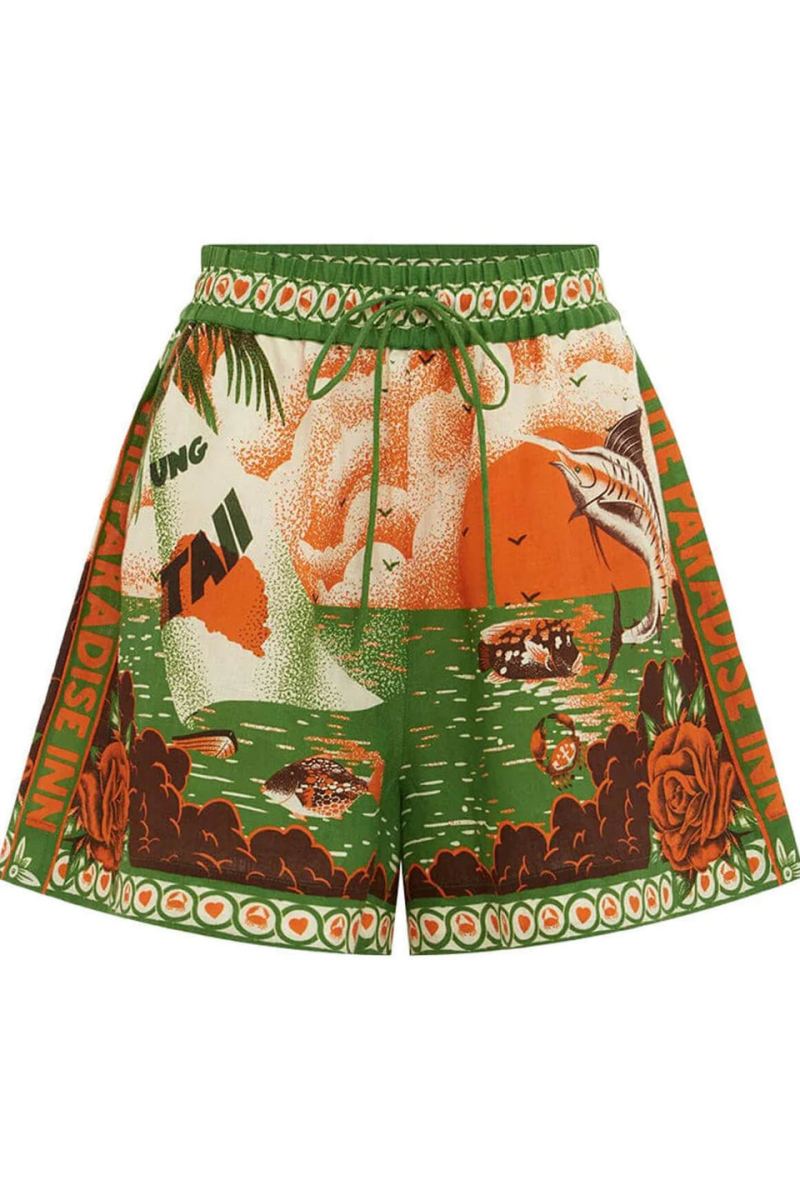 Distinctive Patterned Sunny Afternoon Patterned Shorts Two-Piece Set
