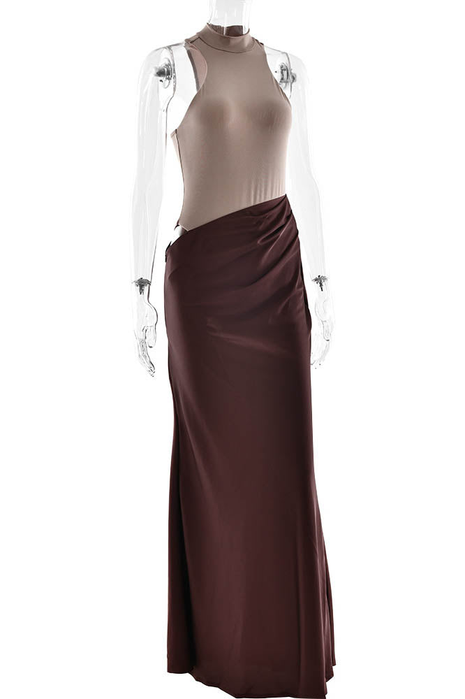 Panelled Cut-Out Fitted Dress