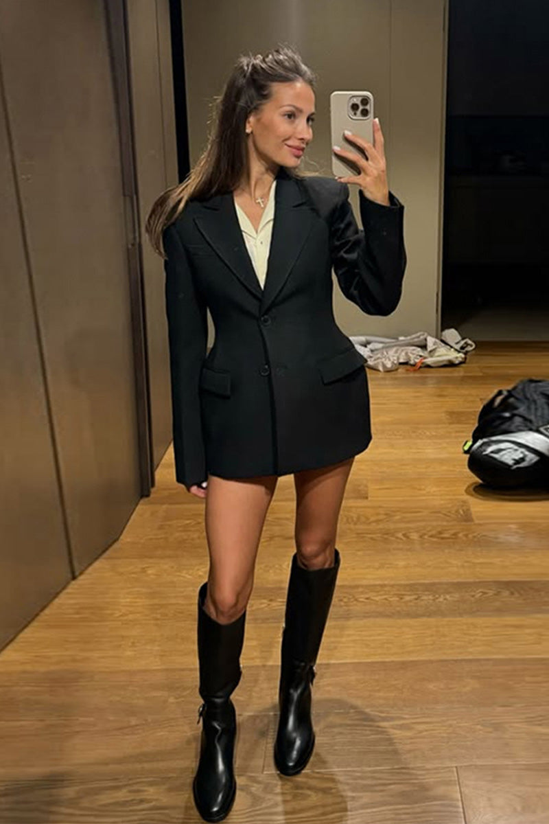 Modern V-Neck Cinched Spring Blazer