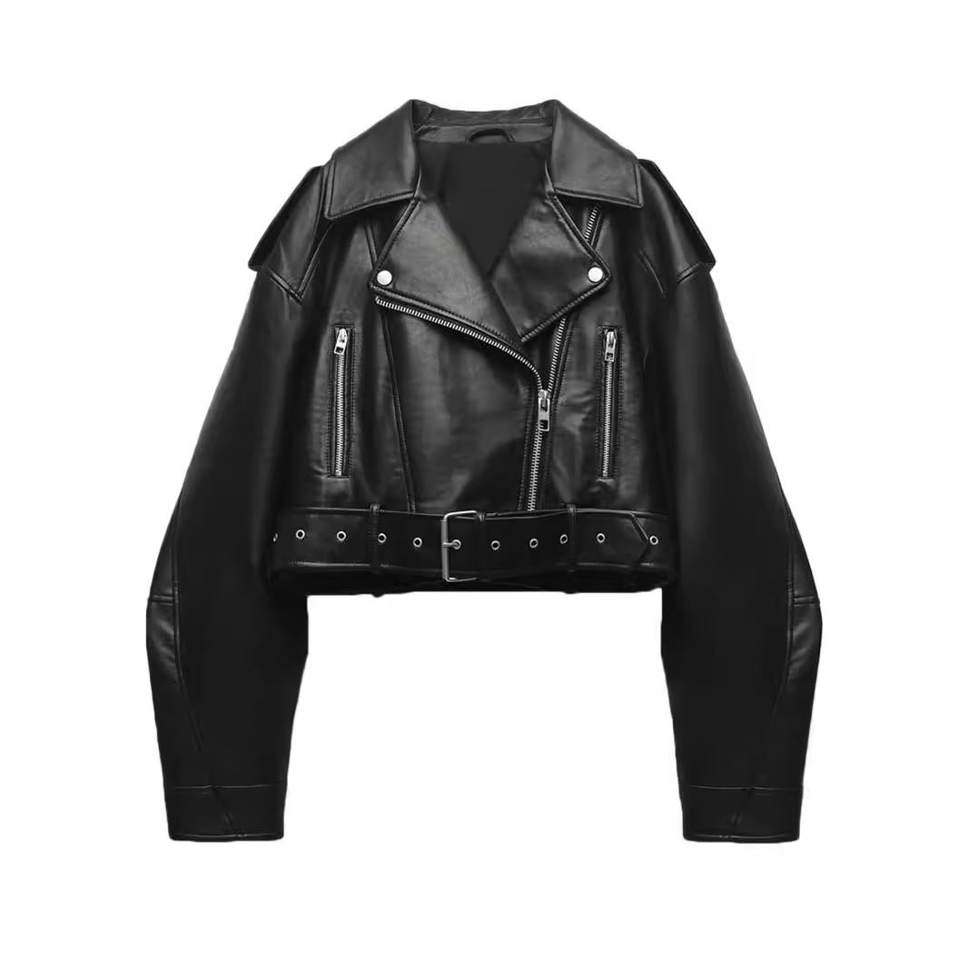 Washable Leather Jacket with Color Gradient