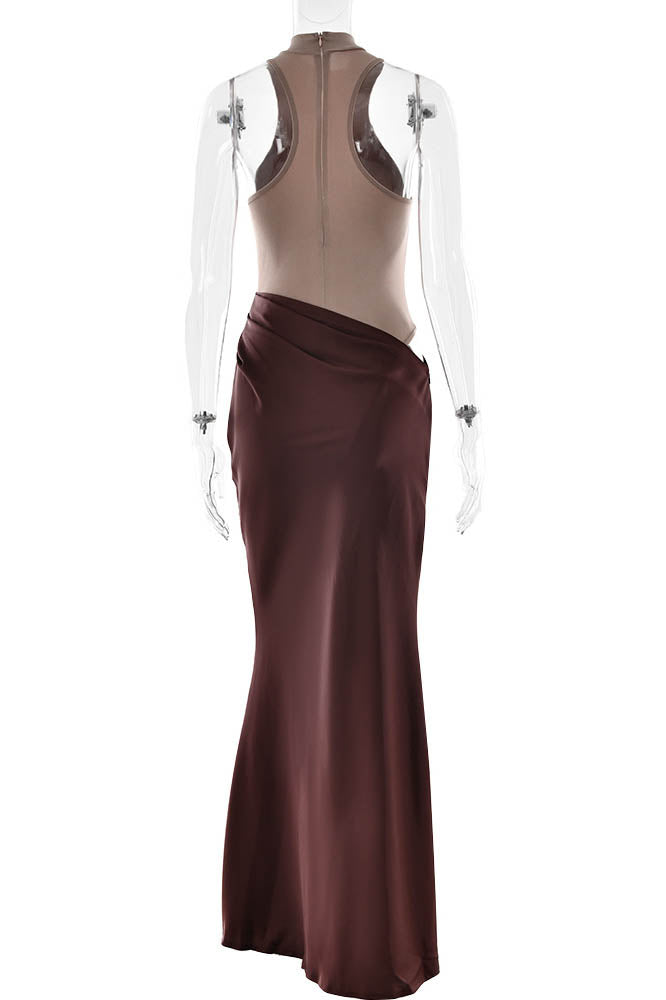 Panelled Cut-Out Fitted Dress