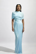 Modern Cloud Drape Ruched Wrap Maxi Dresses