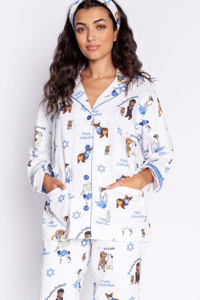 Coordinated Cute Dog Print Pajama Set
