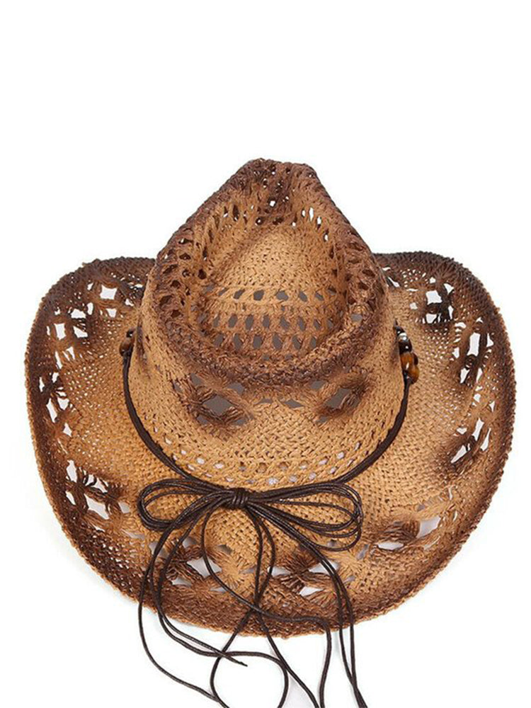 Western Retro Denim Hollow Hat