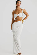 Coordinated Sea Breeze Halter Bikini & Skirt Set