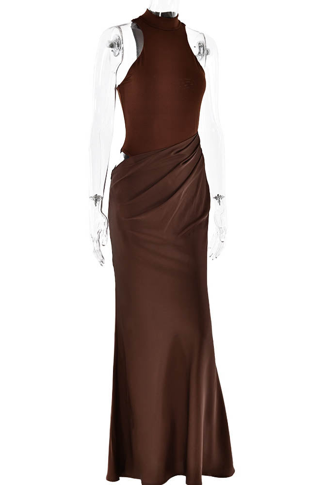 Panelled Cut-Out Fitted Dress