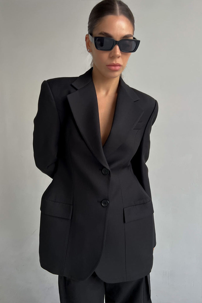 Modern V-Neck Cinched Spring Blazer