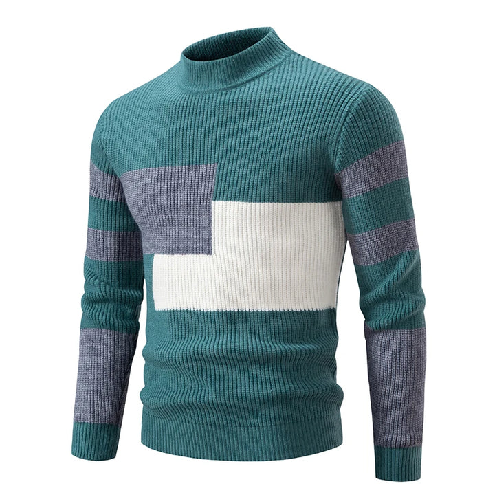 Knit Sweater with Stand Collar