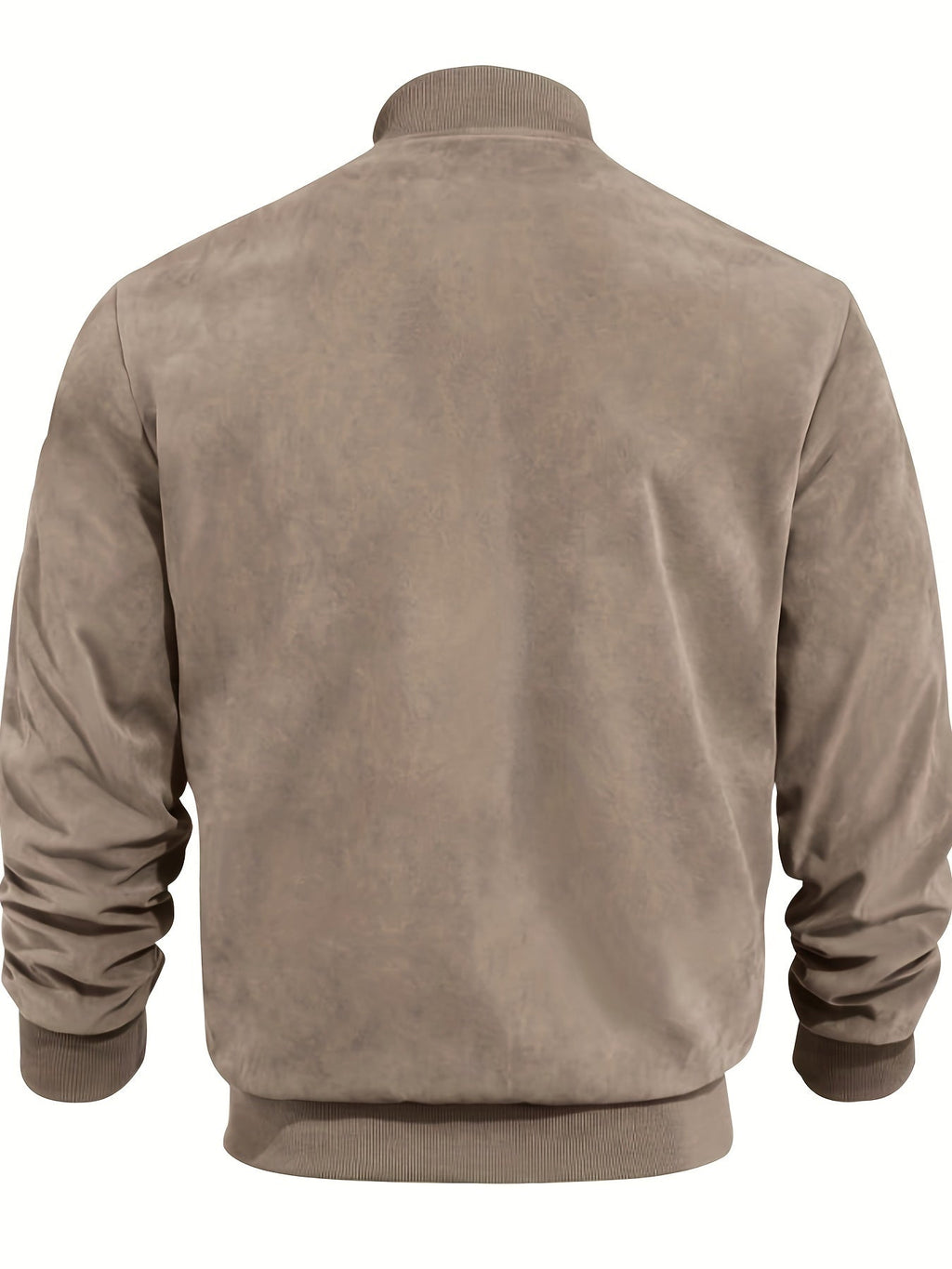 Suede Leather Jacket with Multiple Pockets