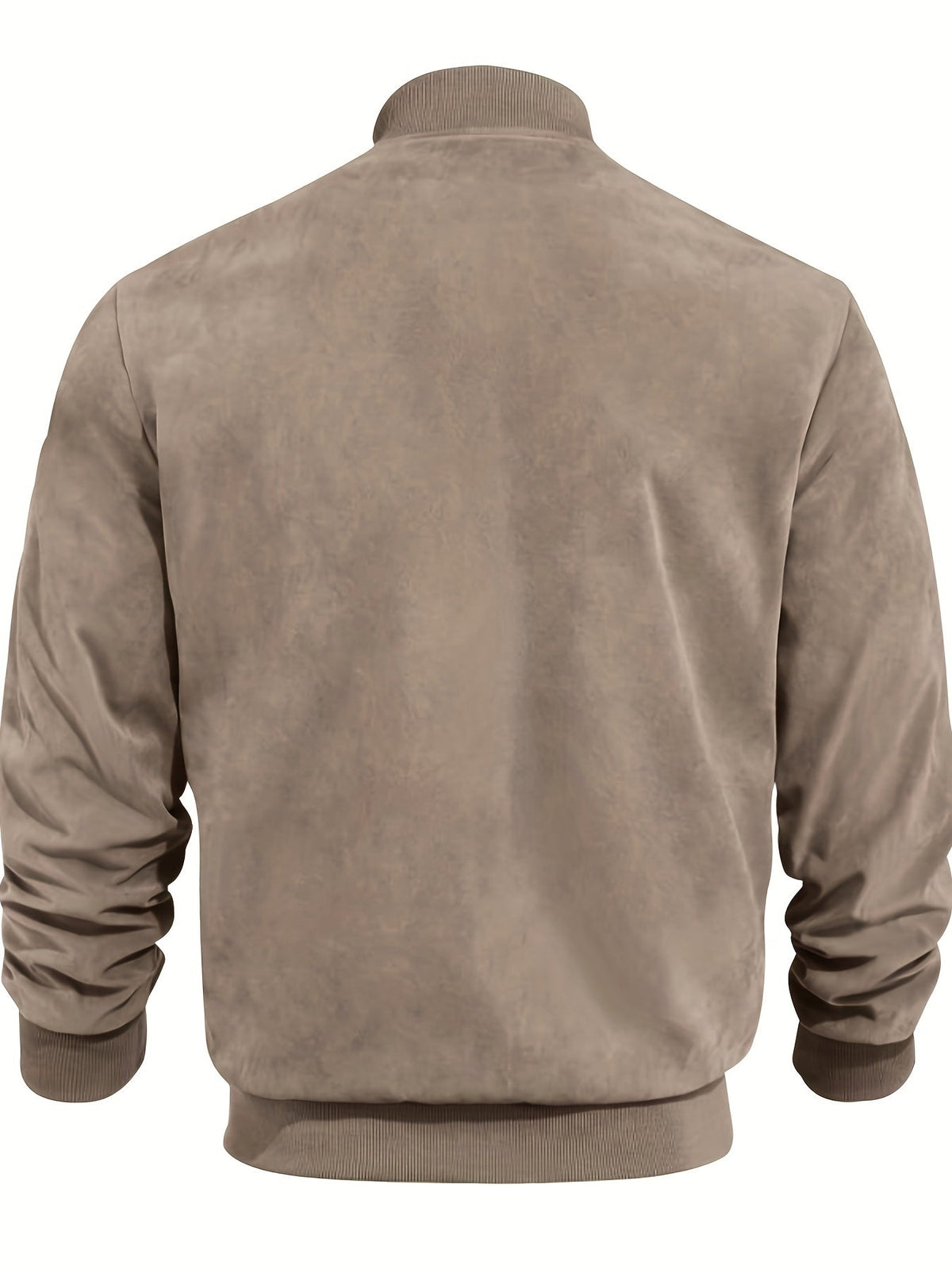 Suede Leather Jacket with Multiple Pockets