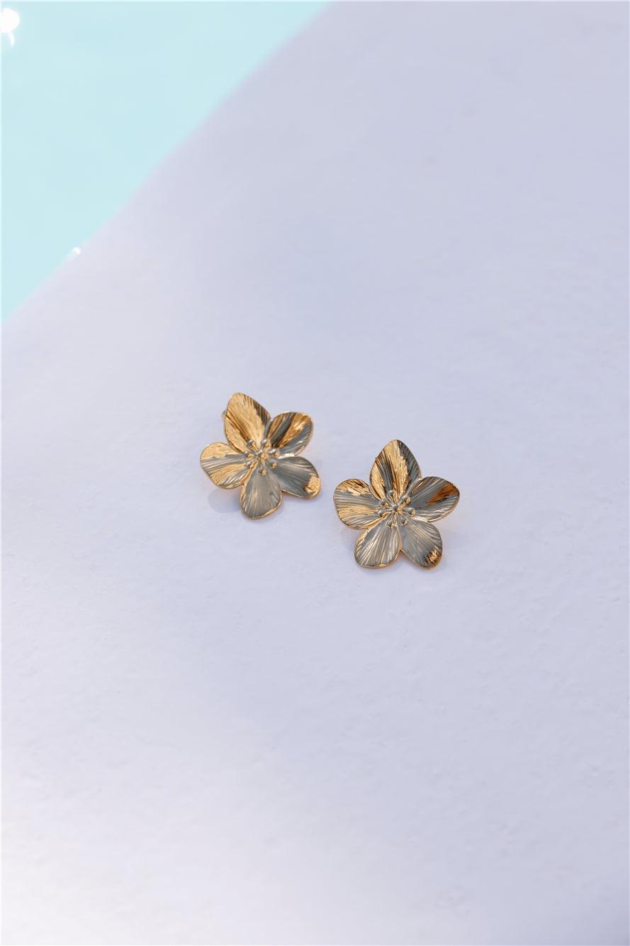 Statement 18k Gold Plated Fave Flower Earrings Gold