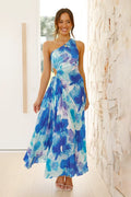 Laken Maxi-Length Dress - Blue Flower