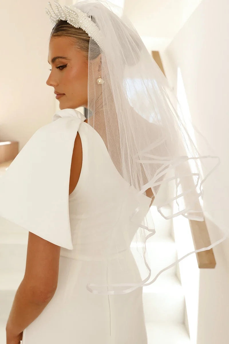 Modern Bride To Be Veil - White