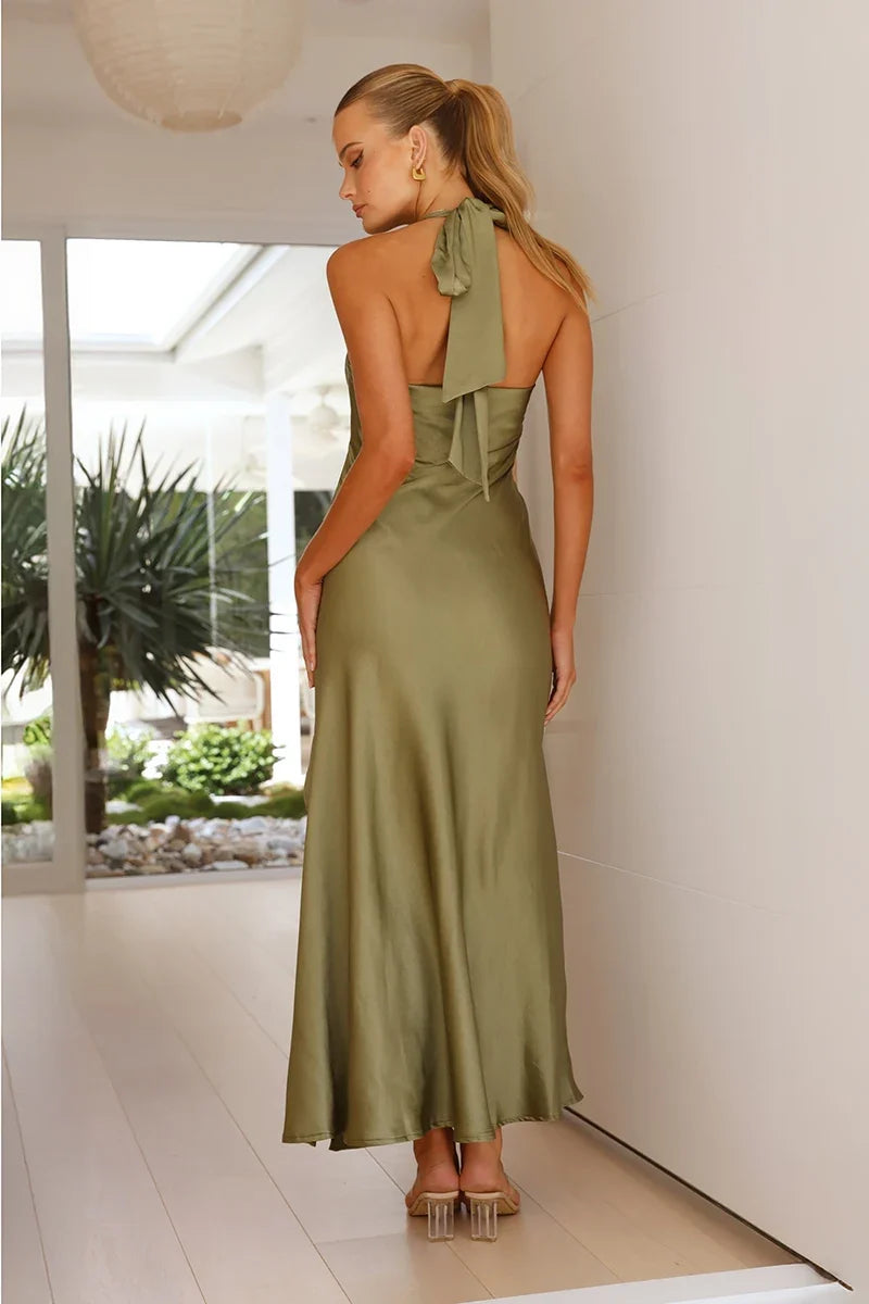 Sian Maxi-Length Dress - Olive