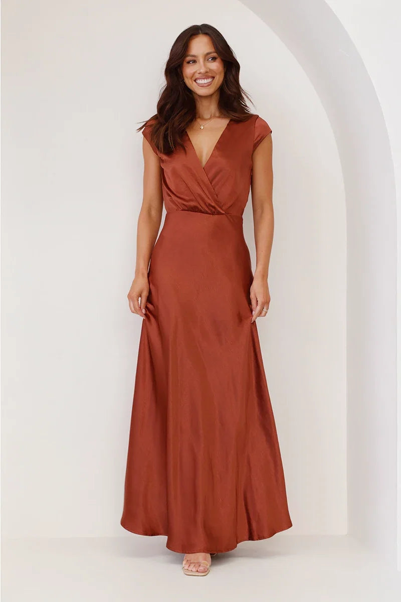 Selma Maxi-Length Dress - Rust
