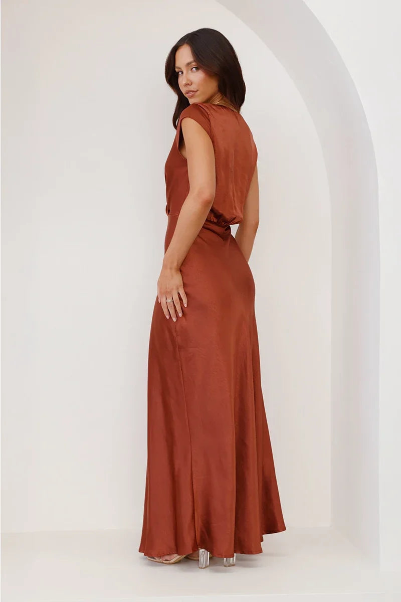 Selma Maxi-Length Dress - Rust