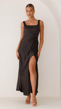 Alaria Maxi-Length Dress - Black
