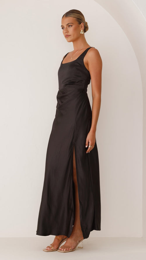 Alaria Maxi-Length Dress - Black