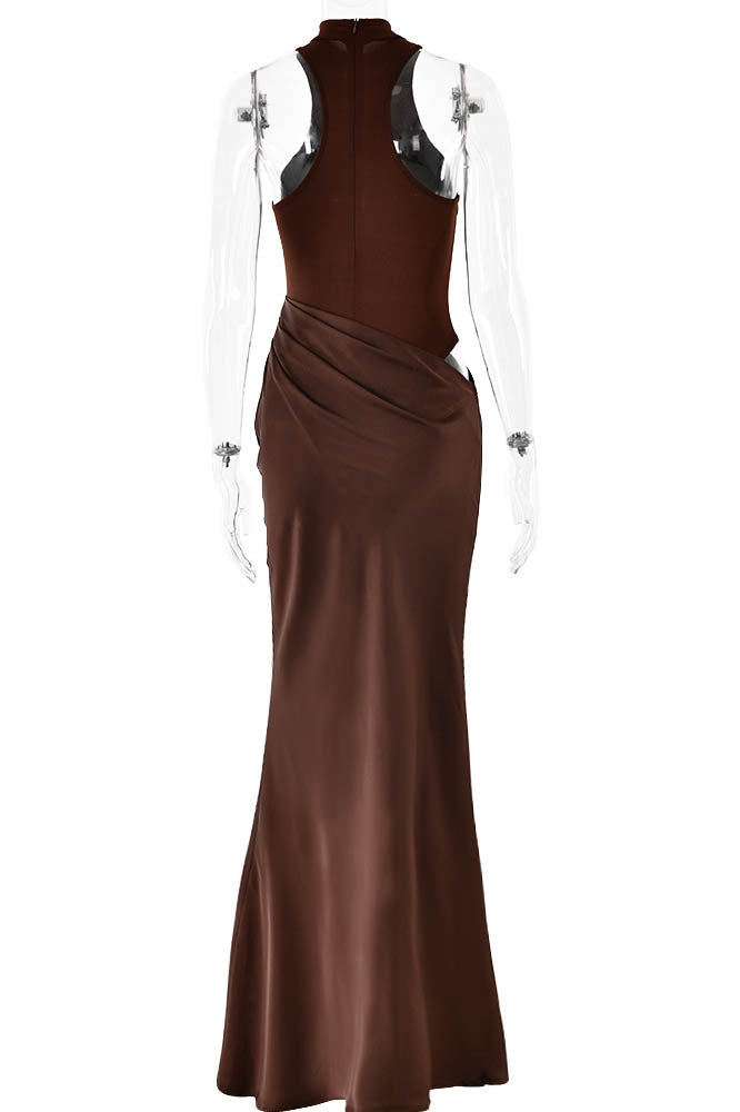 Panelled Cut-Out Fitted Dress