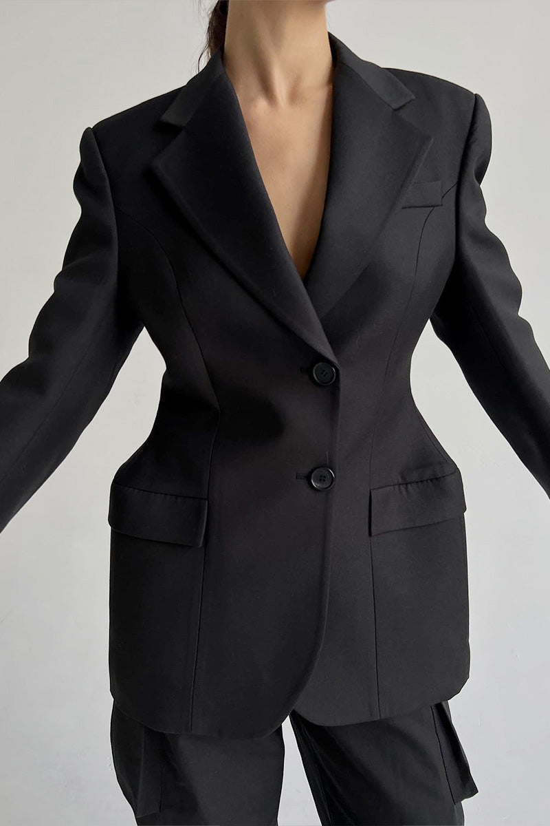 Modern V-Neck Cinched Spring Blazer