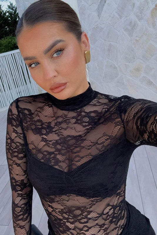 Midnight Lace Dream Maxi-Length Dress