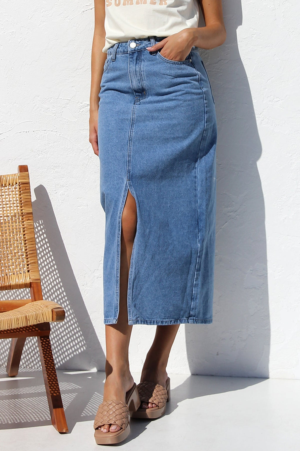 Modern April Denim Skirt