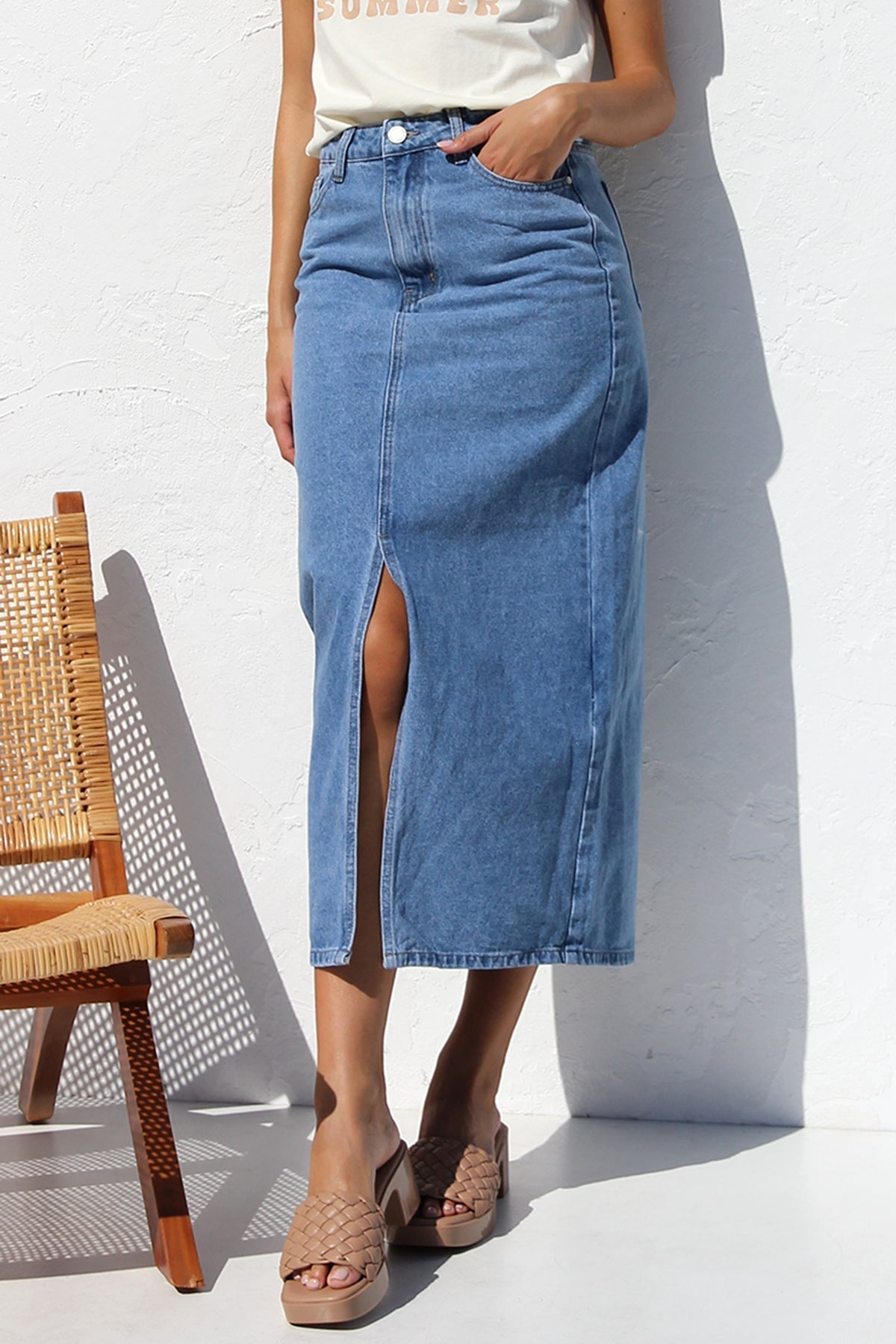 Modern April Denim Skirt