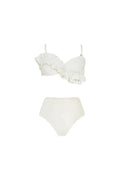 French Ruffled Solid Two-Piece Bikini