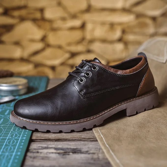 Casual Polished Leather Oxford Shoes