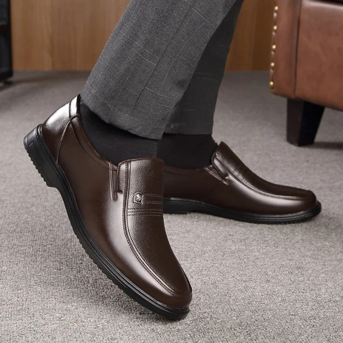 Leather Loafers with Semi-Gloss Finish