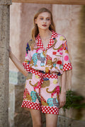Coordinated Dressing Leopard Print Silk Pajama Set