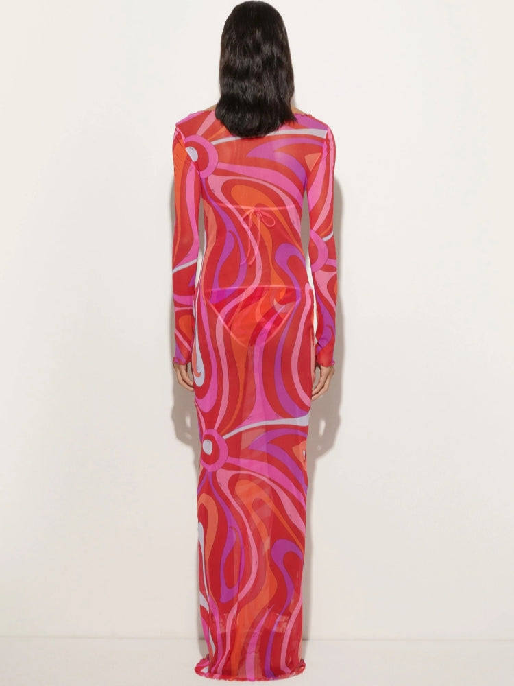 Marm Chiffon Maxi-Length Dress