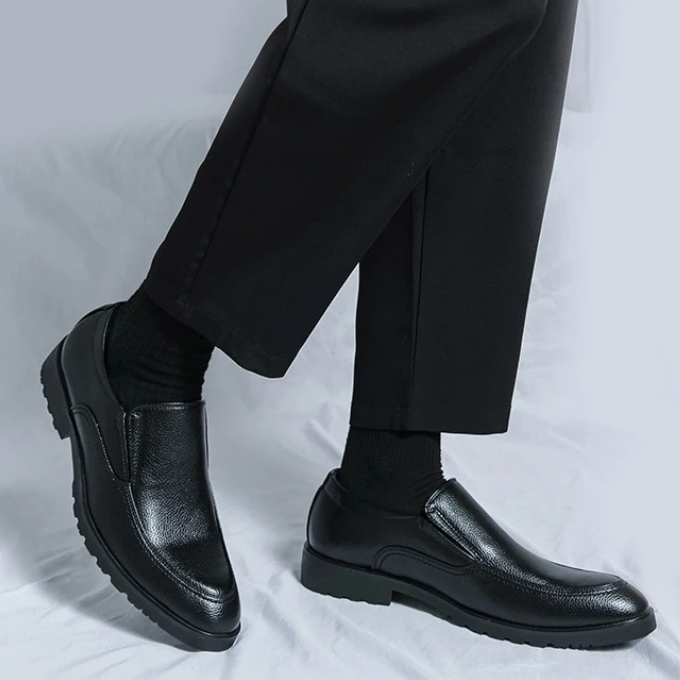 Loafers with Pebbled Texture
