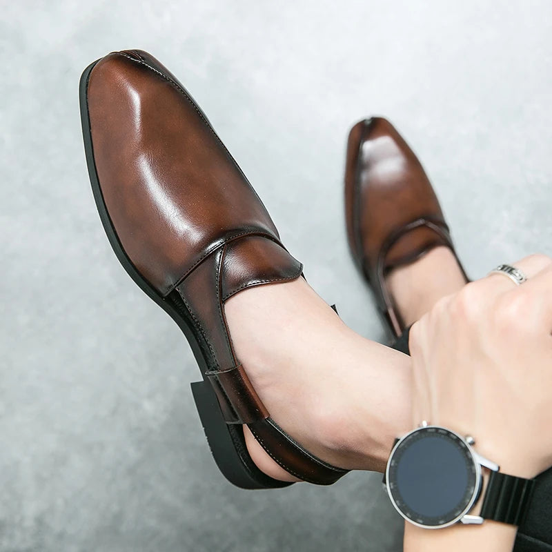 Full-Grain Leather Loafers with Split-Seam Toe