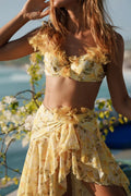 Flower High-Waisted Two-Piece Bikini for Women