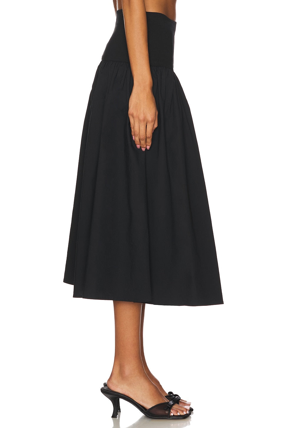 Modern Lucy Black Slit Maxi Skirt
