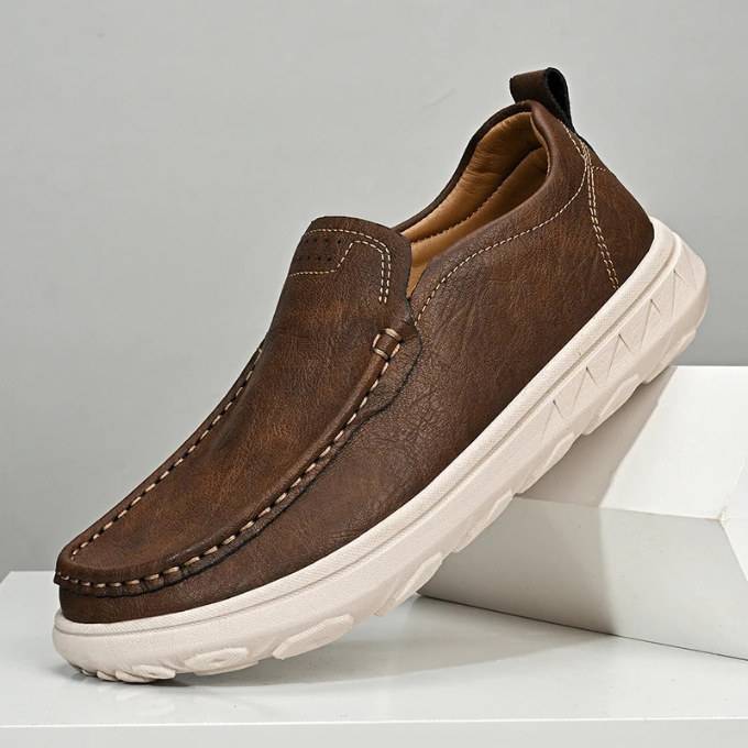 Leather Loafers with Rubber Sole