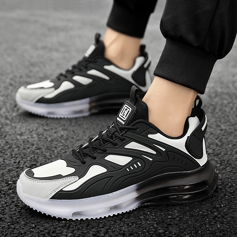 Performance Leather Sneakers with Air-Cushioned Heel