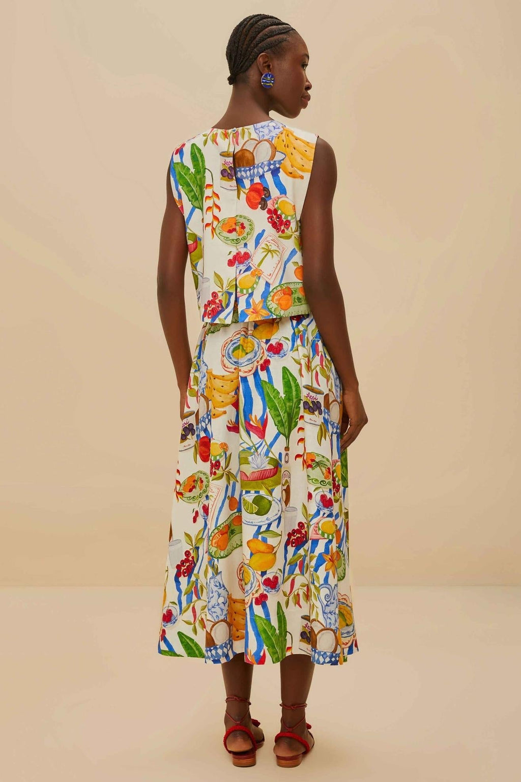 Coordinated Holiday Joy Fruit Color Skirt Set